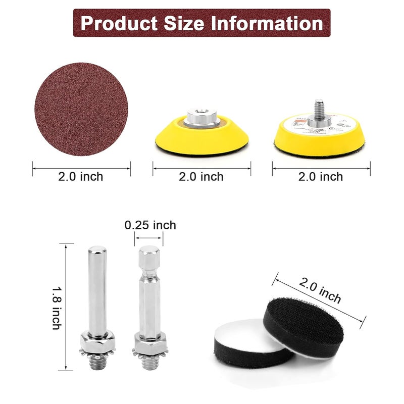 Windspeed 240+8 Pcs Sanding Discs Pad Kit, 2 Inch Die Grinder Sanding Disc Sander Attachment for Drill Sanding Attachment Rotary Sander Pads Include 60-3000 Grit - Image 3